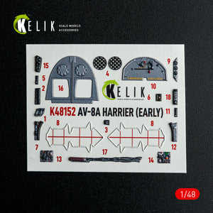 KELIK K48152 AV-8A HARRIER (Early) -interior 3D decals for Kinetic kit 1/48 – Bild 2