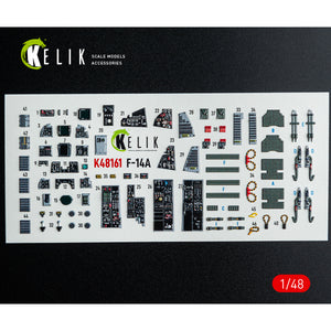 KELIK K48161 F-14A - interior 3D decals for GWH kit 1/48 – Bild 2