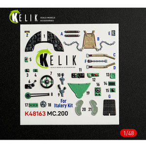 KELIK K48163 MC.200 - interior 3D decals for Italeri kit 1/48 – Bild 2