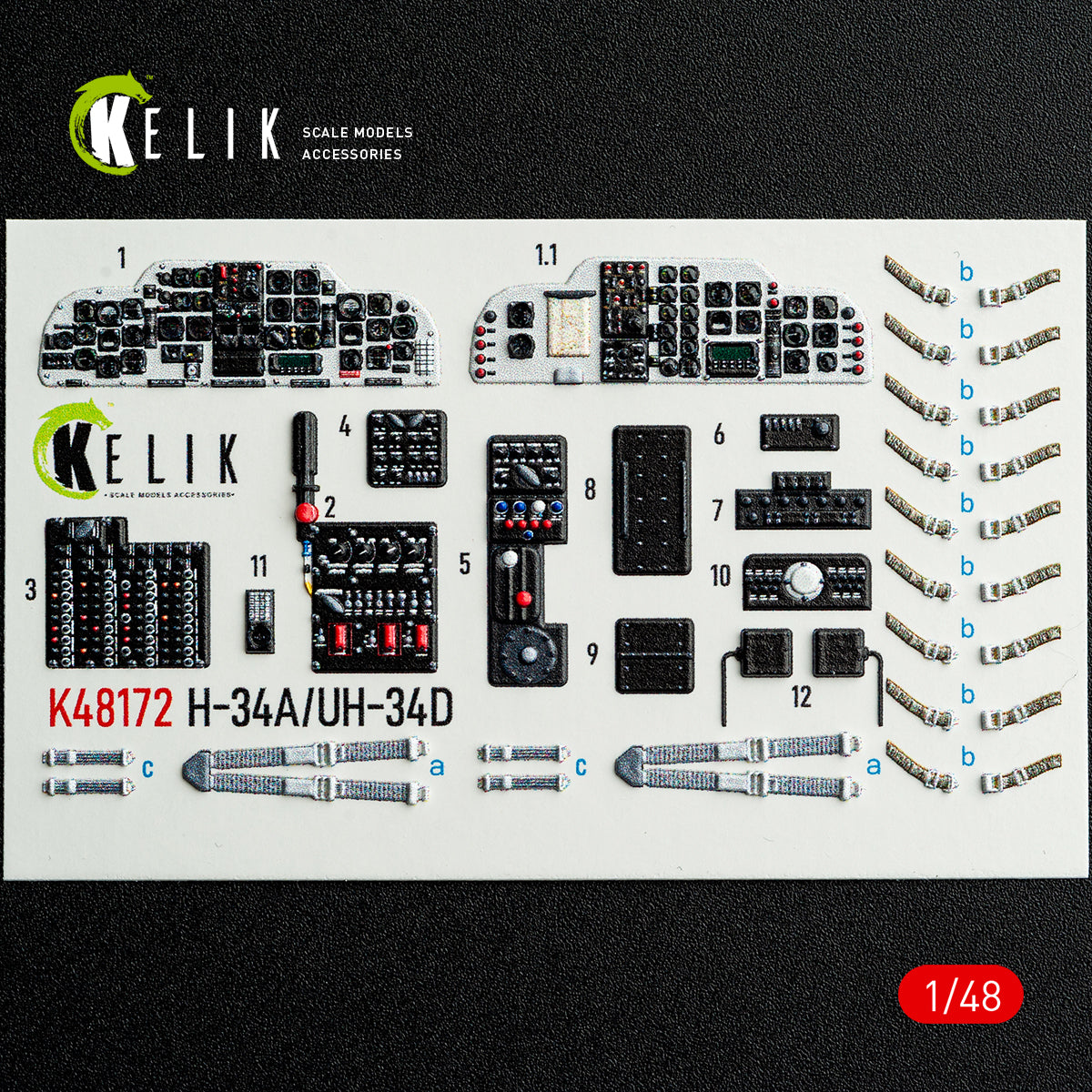 KELIK K48172 H-34A/UH-34D - interior 3D decals for Italeri kit 1/48 – image 2