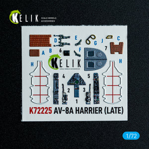 KELIK K72225 AV-8A Harrier (late) - interior 3D decals for Italeri kit 1/72 – zdjęcie 2