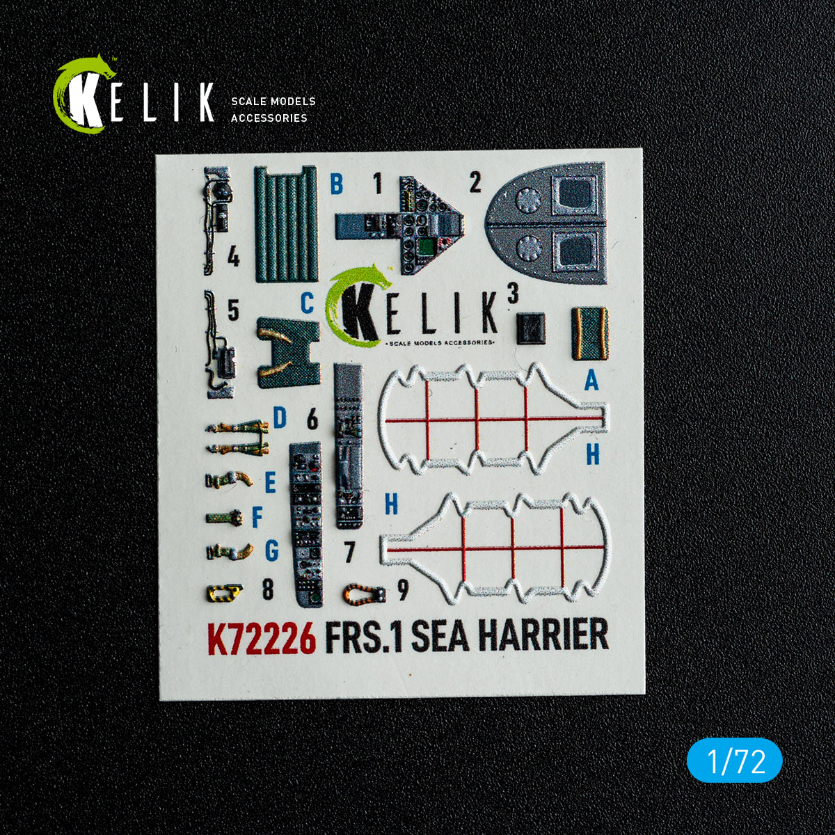 KELIK K72226 FRS.1 SEA Harrier - interior 3D decals for Italeri kit 1/72 – zdjęcie 5