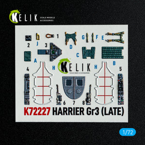 KELIK K72227 Harrier Gr3 (Late) - interior 3D decals for Italeri kit 1/72 – immagine 8