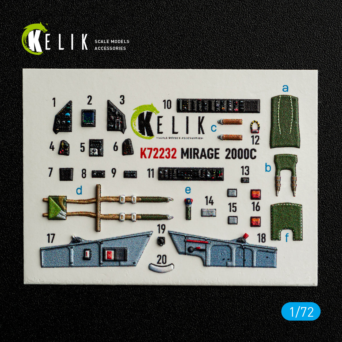 KELIK K72232 Mirage-2000C - interior 3D decals for DreamModel kit 1/72 – Bild 7