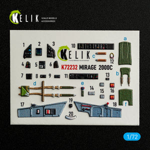 KELIK K72232 Mirage-2000C - interior 3D decals for DreamModel kit 1/72 – Bild 7
