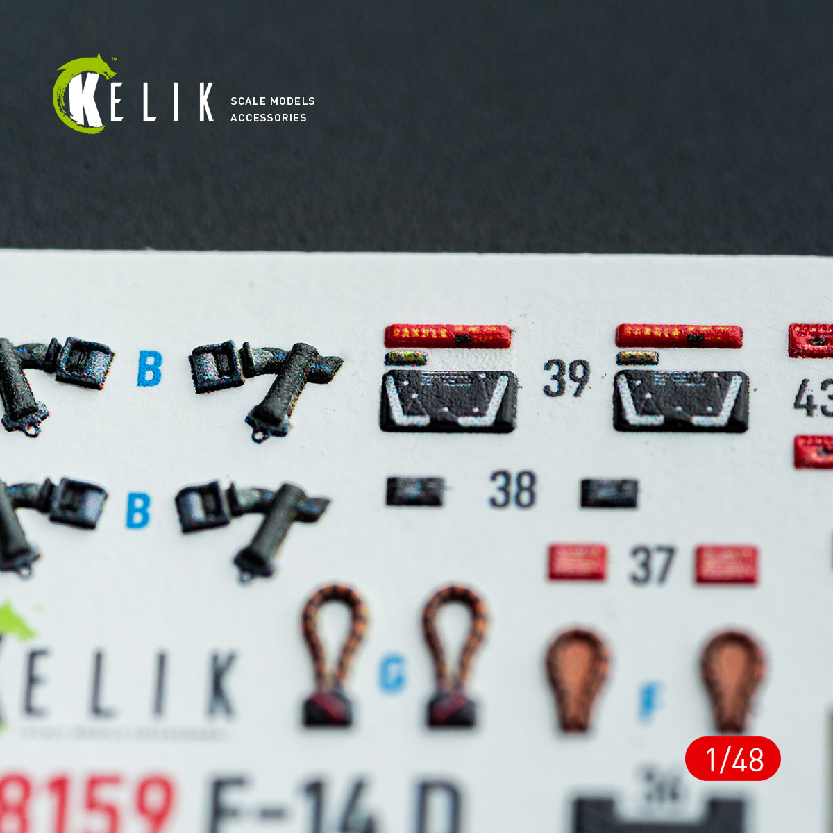 KELIK K48159 F-140 - interior 3D decals for GWH kit 1/48 – zdjęcie 5