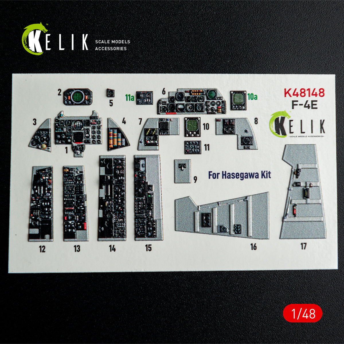 KELIK K48148 F-4E - interior 3D decals for Hasegawa kit 1/48 – Bild 5