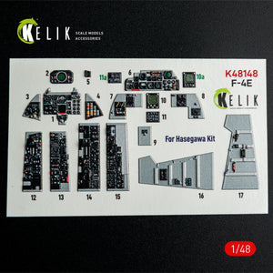 KELIK K48148 F-4E - interior 3D decals for Hasegawa kit 1/48 – Bild 5