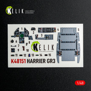 KELIK K48151 HARRIER GR3 - interior 3D decals for Kinetic kit 1/48 – Bild 9