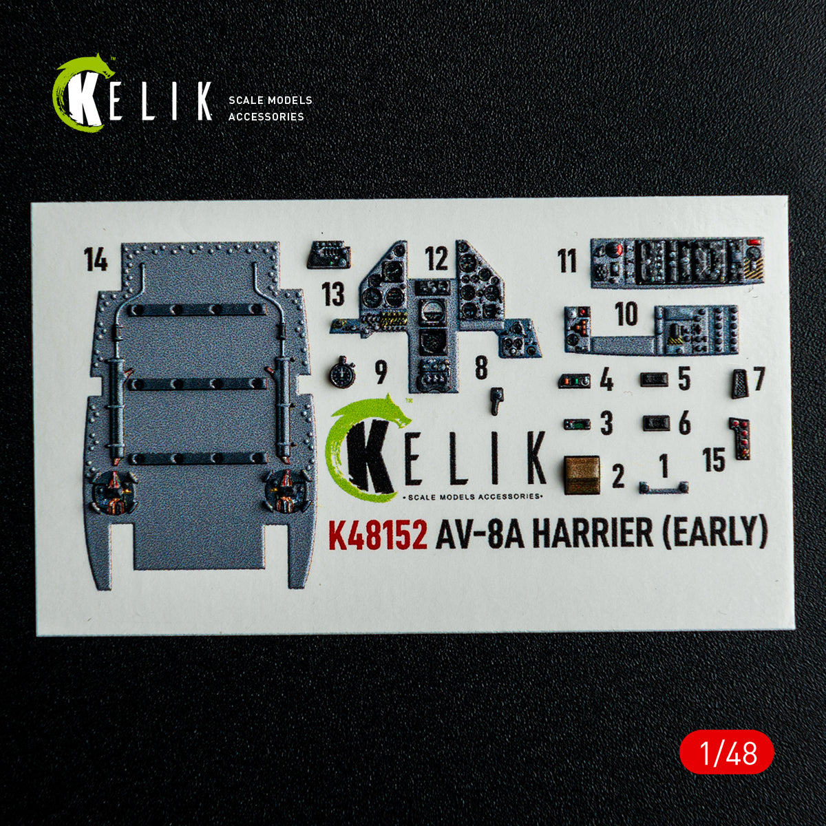 KELIK K48152 AV-8A HARRIER (Early) -interior 3D decals for Kinetic kit 1/48 – Bild 9