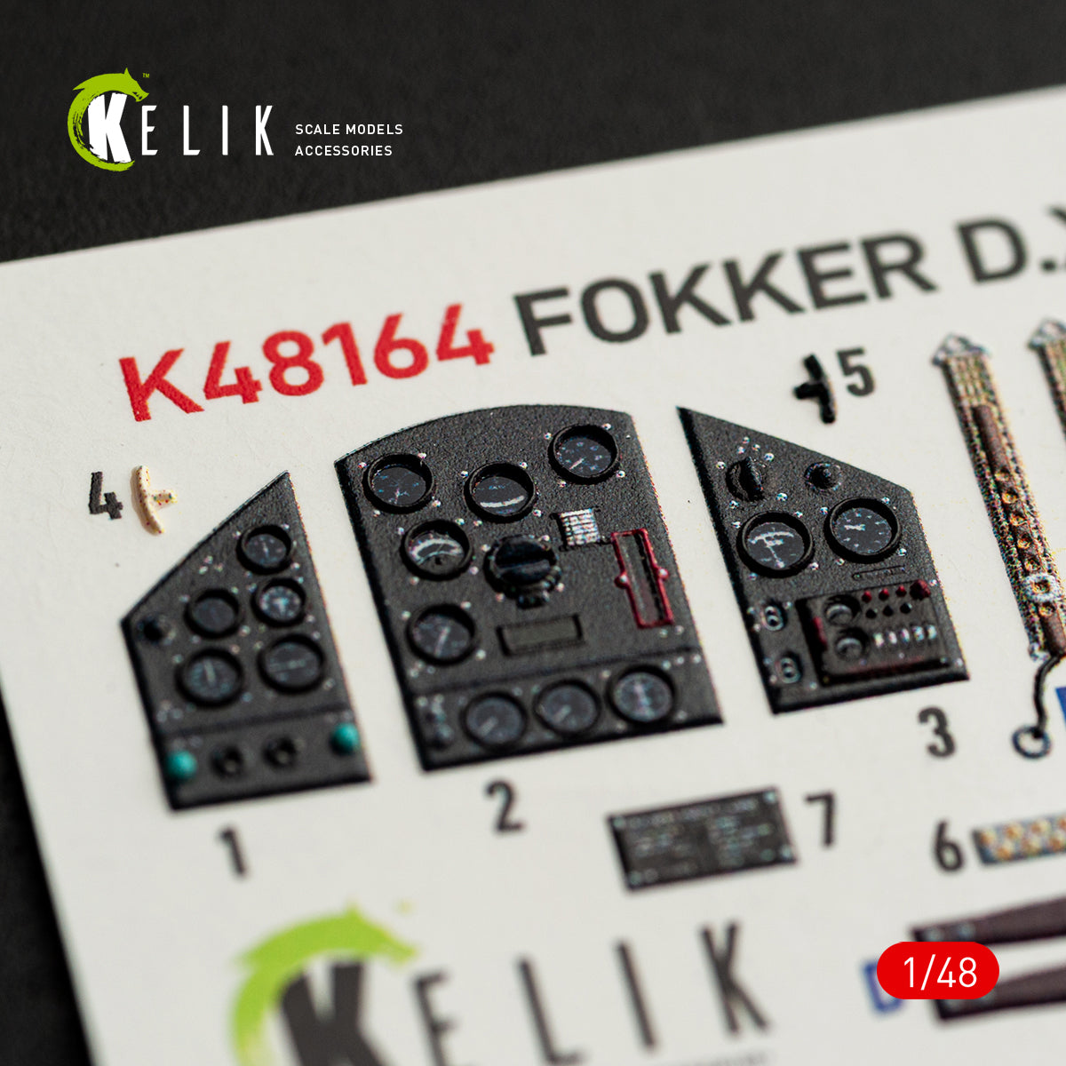 KELIK K48164 FOKKER D.XXI - interior 3D decals for Special Hobby kit 1/48 – imagen 3
