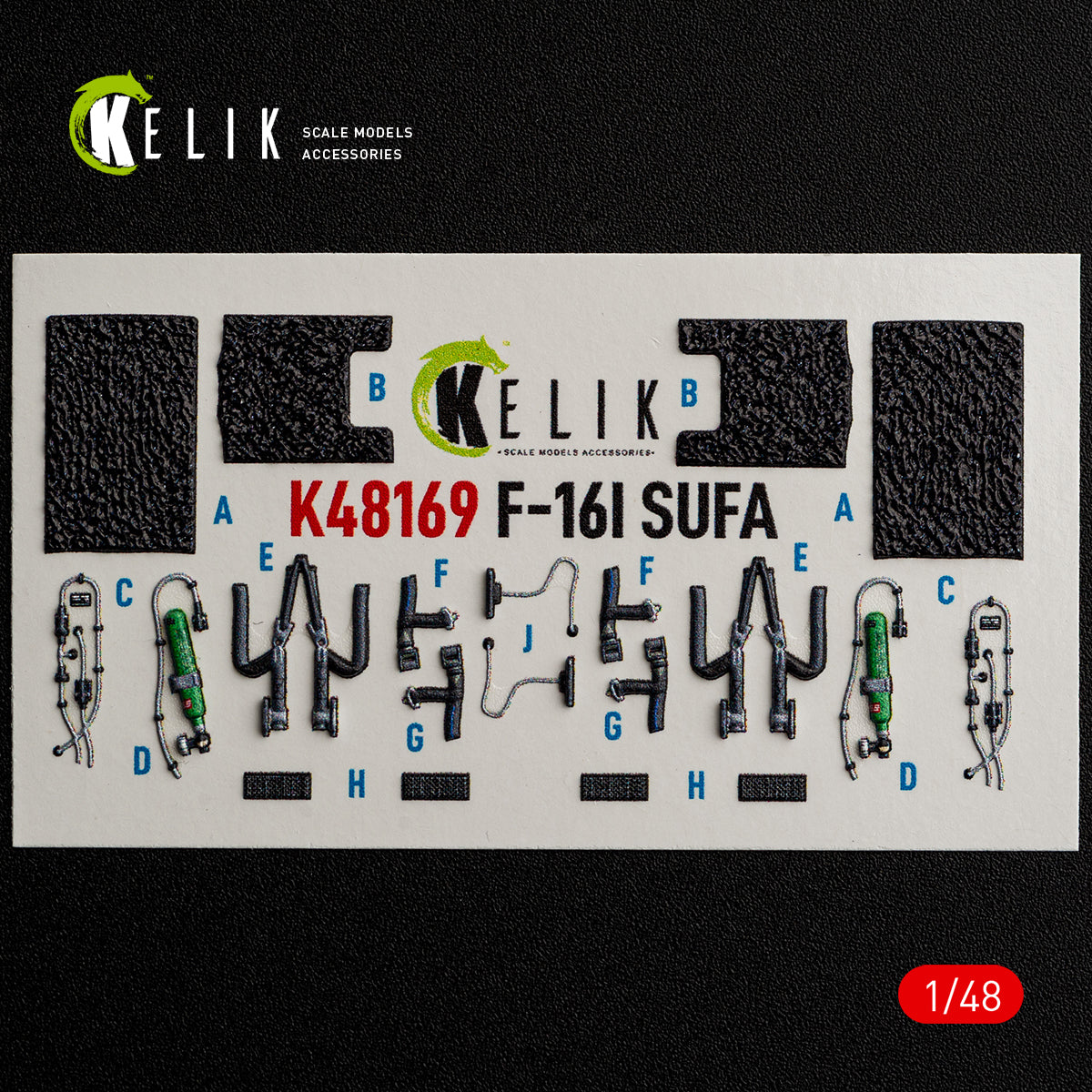 KELIK K48169 F-16I SUFA - interior 30 decals for GWH kit 1/48 – immagine 8