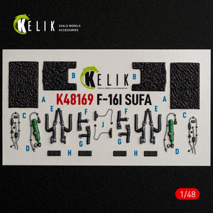 KELIK K48169 F-16I SUFA - interior 30 decals for GWH kit 1/48 – immagine 8