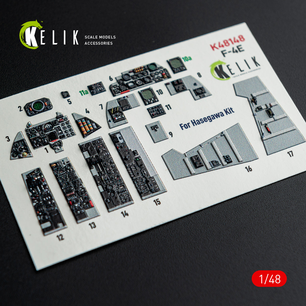 KELIK K48148 F-4E - interior 3D decals for Hasegawa kit 1/48 – Bild 6