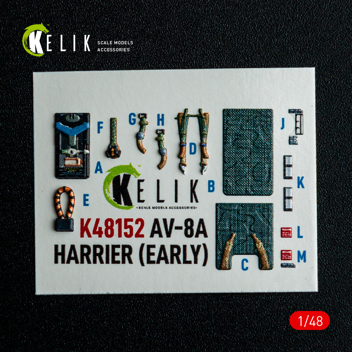 KELIK K48152 AV-8A HARRIER (Early) -interior 3D decals for Kinetic kit 1/48 – Bild 10