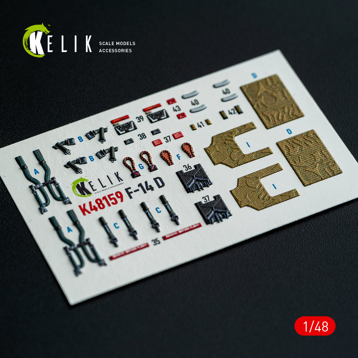KELIK K48159 F-140 - interior 3D decals for GWH kit 1/48 – zdjęcie 9