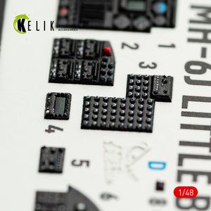 KELIK K48168 MH-61 Little Bird - interior 3D decals for ICM kit 1/48 – imagen 4