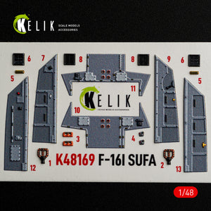 KELIK K48169 F-16I SUFA - interior 30 decals for GWH kit 1/48 – immagine 9
