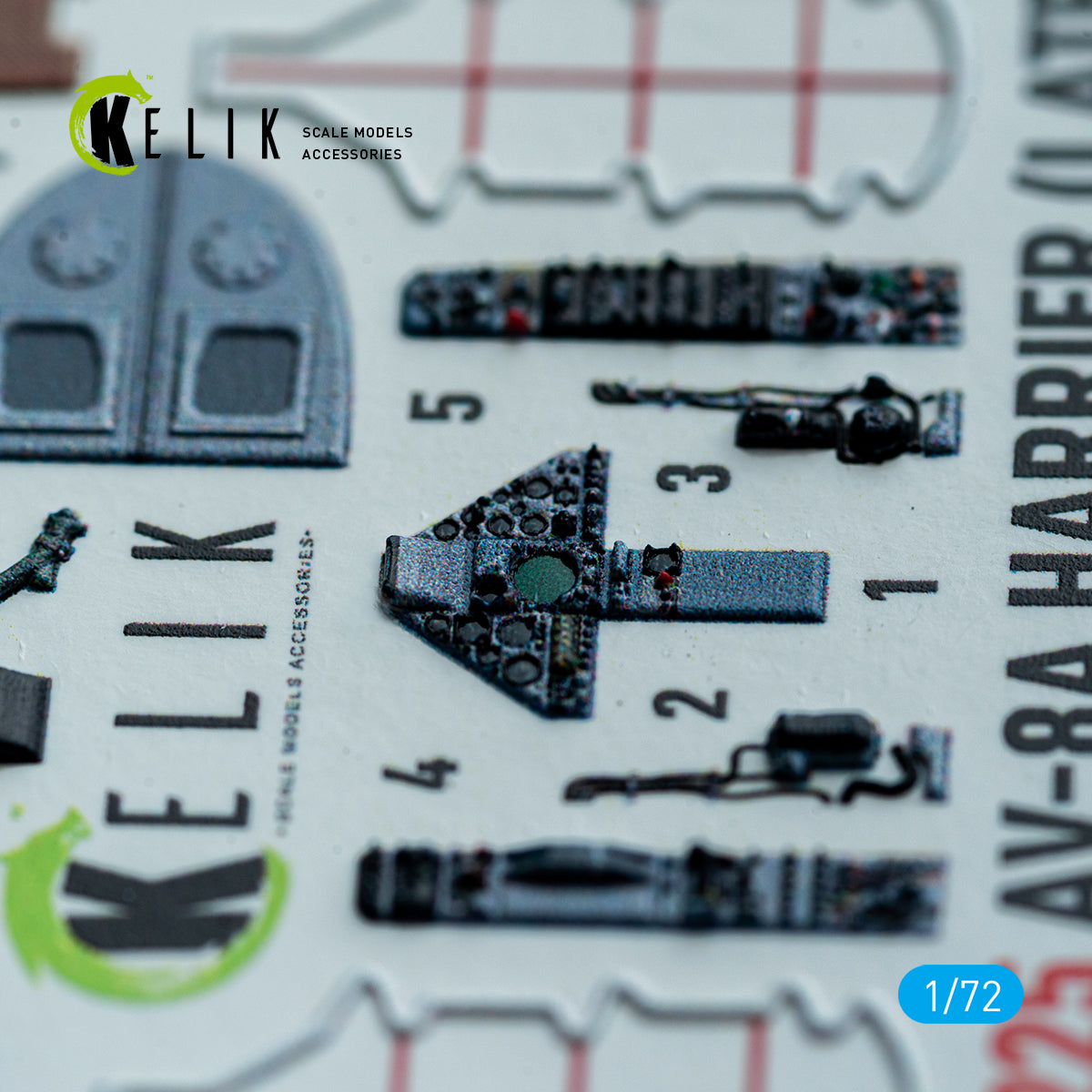 KELIK K72225 AV-8A Harrier (late) - interior 3D decals for Italeri kit 1/72 – zdjęcie 4