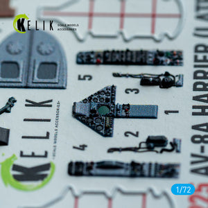 KELIK K72225 AV-8A Harrier (late) - interior 3D decals for Italeri kit 1/72 – zdjęcie 4
