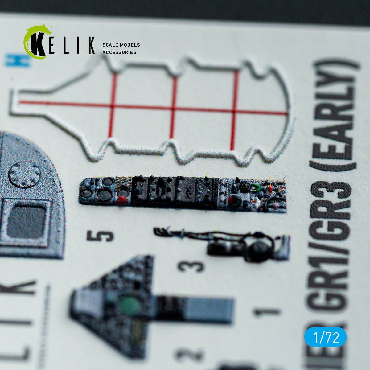 KELIK K72228 Harrier Gr1/Gr3 (Early) - interior 3D decals for Italeri kit 1/72 – zdjęcie 4