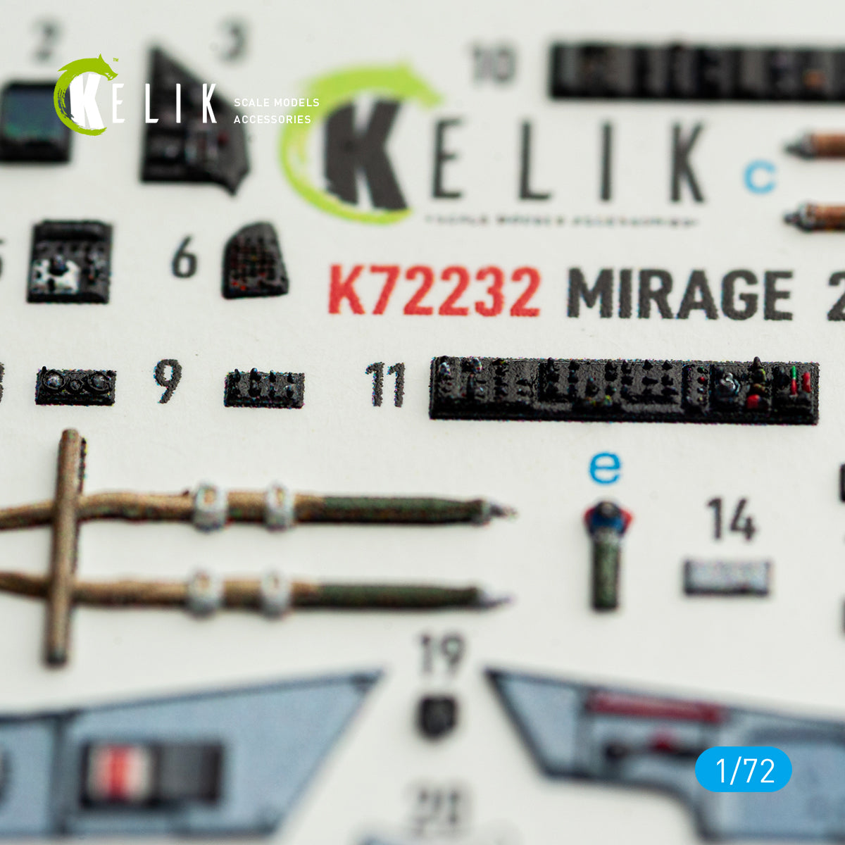 KELIK K72232 Mirage-2000C - interior 3D decals for DreamModel kit 1/72 – Bild 5