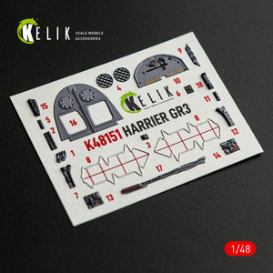 KELIK K48151 HARRIER GR3 - interior 3D decals for Kinetic kit 1/48 – Bild 11