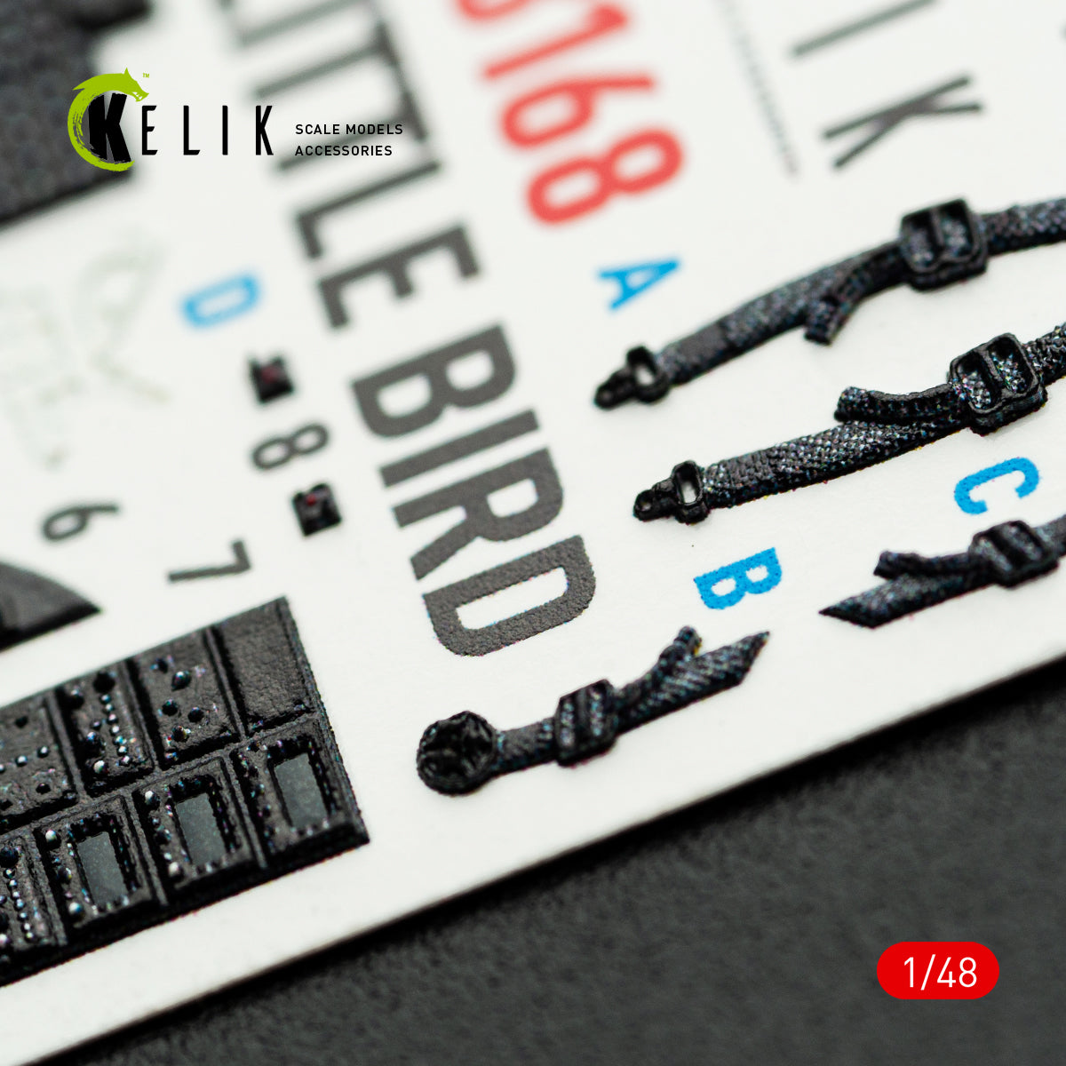 KELIK K48168 MH-61 Little Bird - interior 3D decals for ICM kit 1/48 – imagen 5