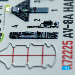 KELIK K72225 AV-8A Harrier (late) - interior 3D decals for Italeri kit 1/72 – zdjęcie 5