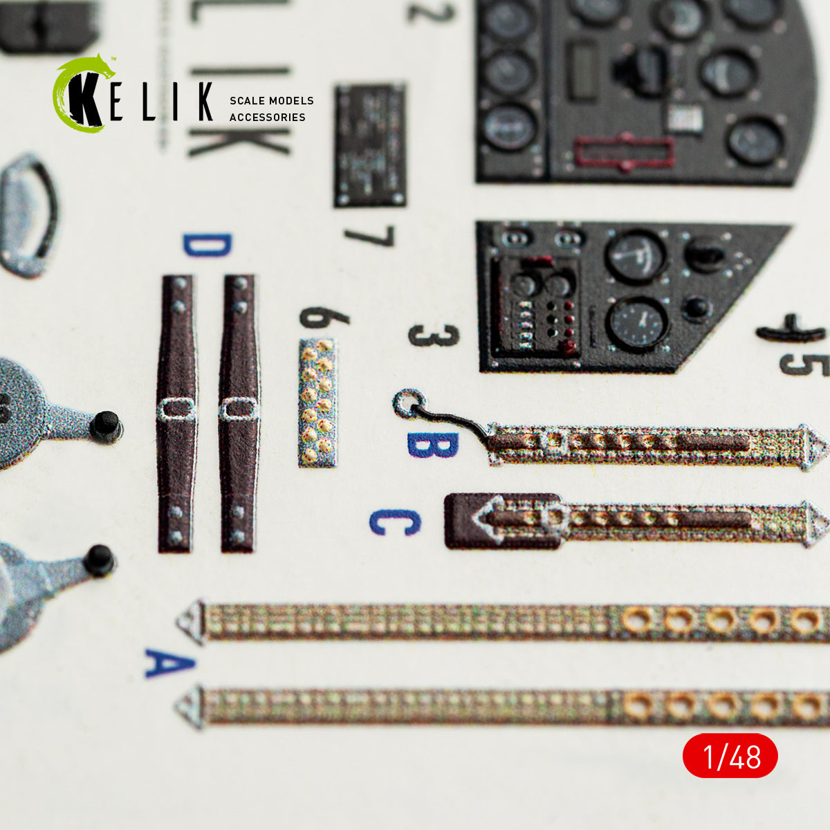 KELIK K48164 FOKKER D.XXI - interior 3D decals for Special Hobby kit 1/48 – imagen 6