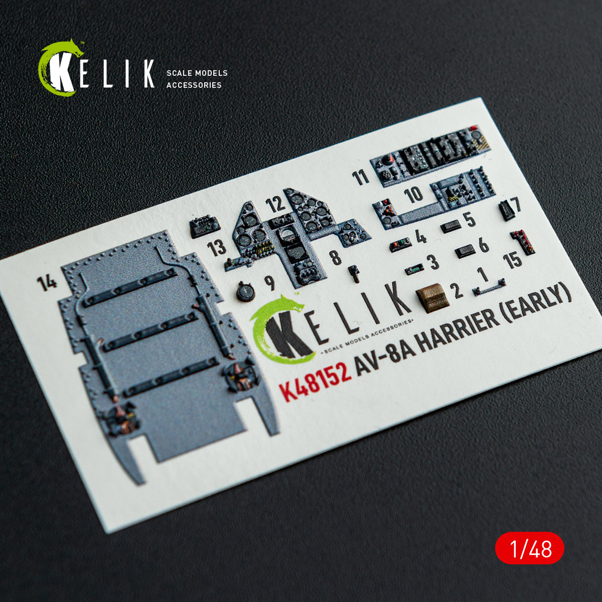 KELIK K48152 AV-8A HARRIER (Early) -interior 3D decals for Kinetic kit 1/48 – Bild 14