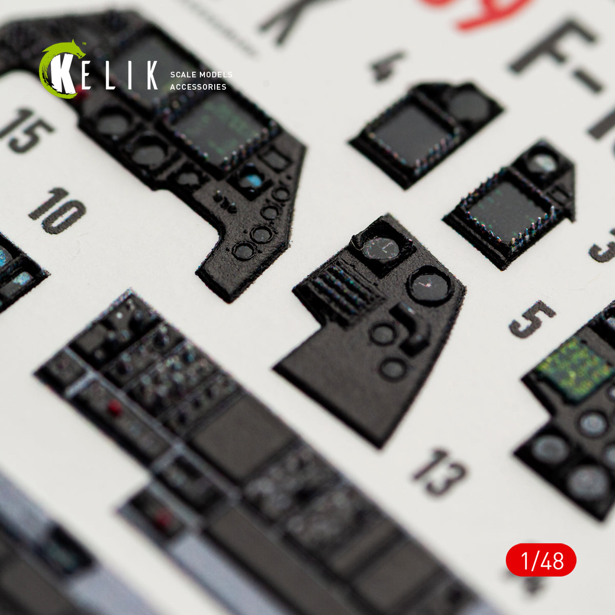 KELIK K48169 F-16I SUFA - interior 30 decals for GWH kit 1/48 – immagine 14
