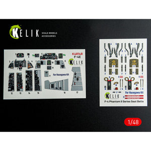 KELIK K48148 F-4E - interior 3D decals for Hasegawa kit 1/48
