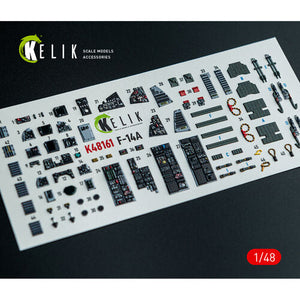 KELIK K48161 F-14A - interior 3D decals for GWH kit 1/48