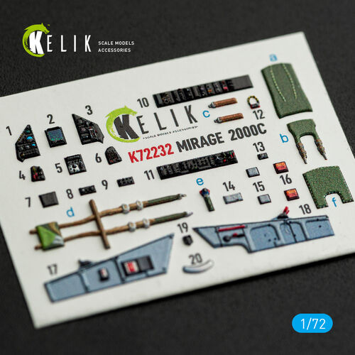 KELIK K72232 Mirage-2000C - interior 3D decals for DreamModel kit 1/72 – Bild 8