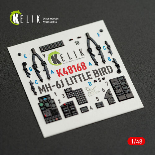 KELIK K48168 MH-61 Little Bird - interior 3D decals for ICM kit 1/48