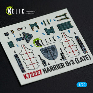 KELIK K72227 Harrier Gr3 (Late) - interior 3D decals for Italeri kit 1/72 – immagine 9