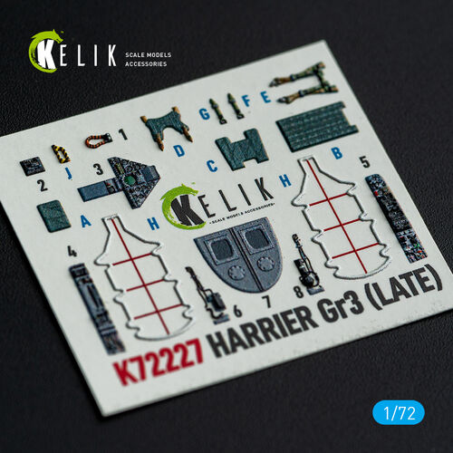 KELIK K72227 Harrier Gr3 (Late) - interior 3D decals for Italeri kit 1/72 – immagine 9