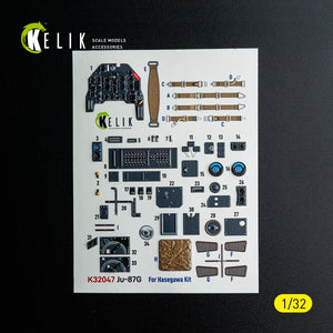 KELIK K32047 Ju-87G - interior 3D decals for Hasegawa kit 1/32 – imagen 2