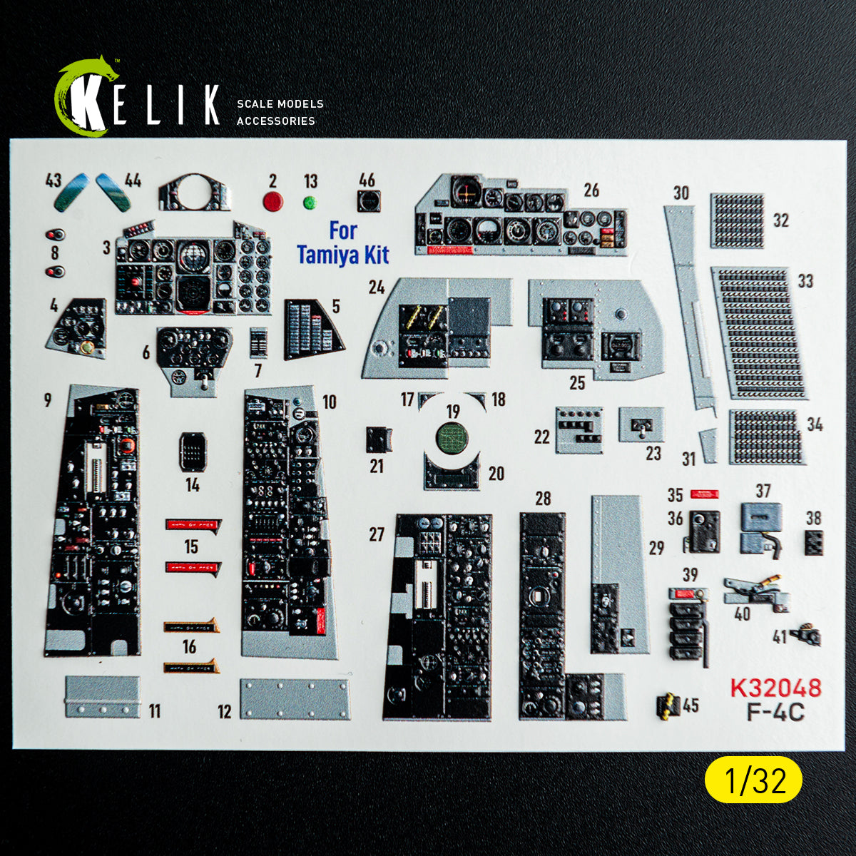 KELIK K32048 F-4C - interior 3D decals for Tamiya kit 1/32 – imagen 2
