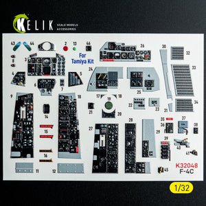 KELIK K32048 F-4C - interior 3D decals for Tamiya kit 1/32 – imagen 2