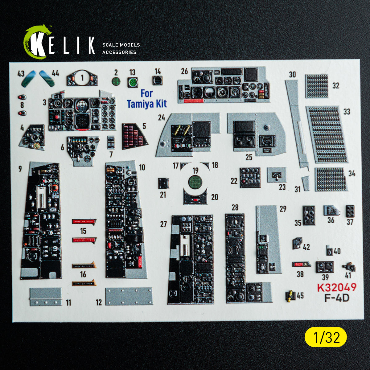 KELIK K32049 F-4D - interior 3D decals for Tamiya kit 1/32 – imagen 2