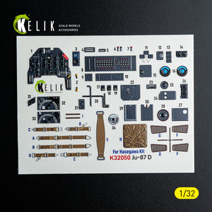 KELIK K32050 Ju-870 - interior 3D decals for Hasegawa kit 1/32 – imagen 2