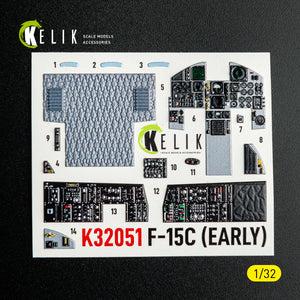 KELIK K32051 F-15C (early) - interior 30 decals for Tamiya kit 1/32 – imagen 2