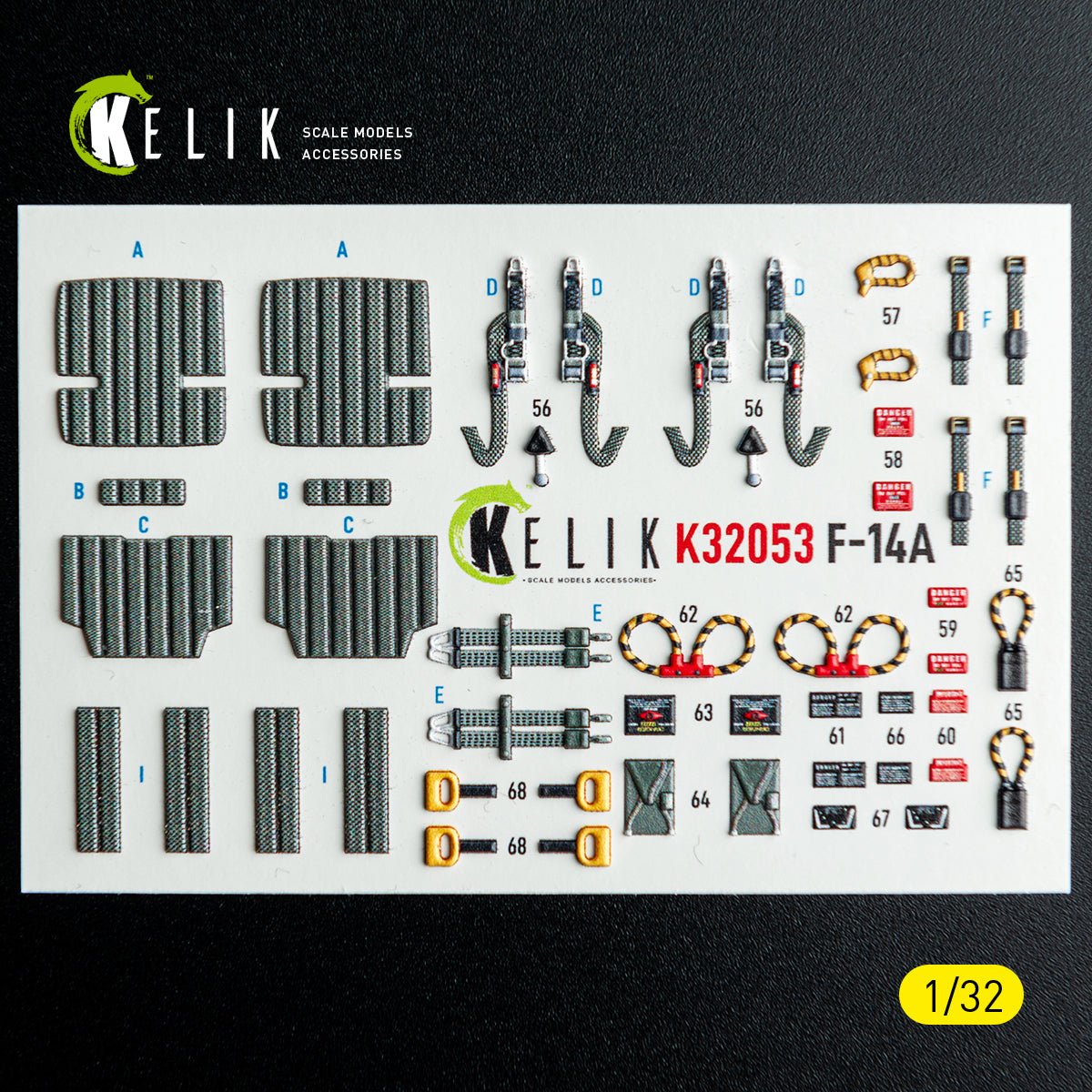 KELIK K32053 F-14A - interior 3D decals for Tamiya kit 1/32 – imagen 2