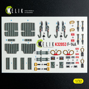 KELIK K32053 F-14A - interior 3D decals for Tamiya kit 1/32 – imagen 2
