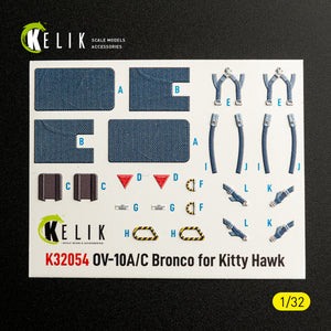 KELIK K32054 0V-10A/C Bronco - interior 3D decals for Kitty Hawk/Zimi models kit 1/32 – imagen 2