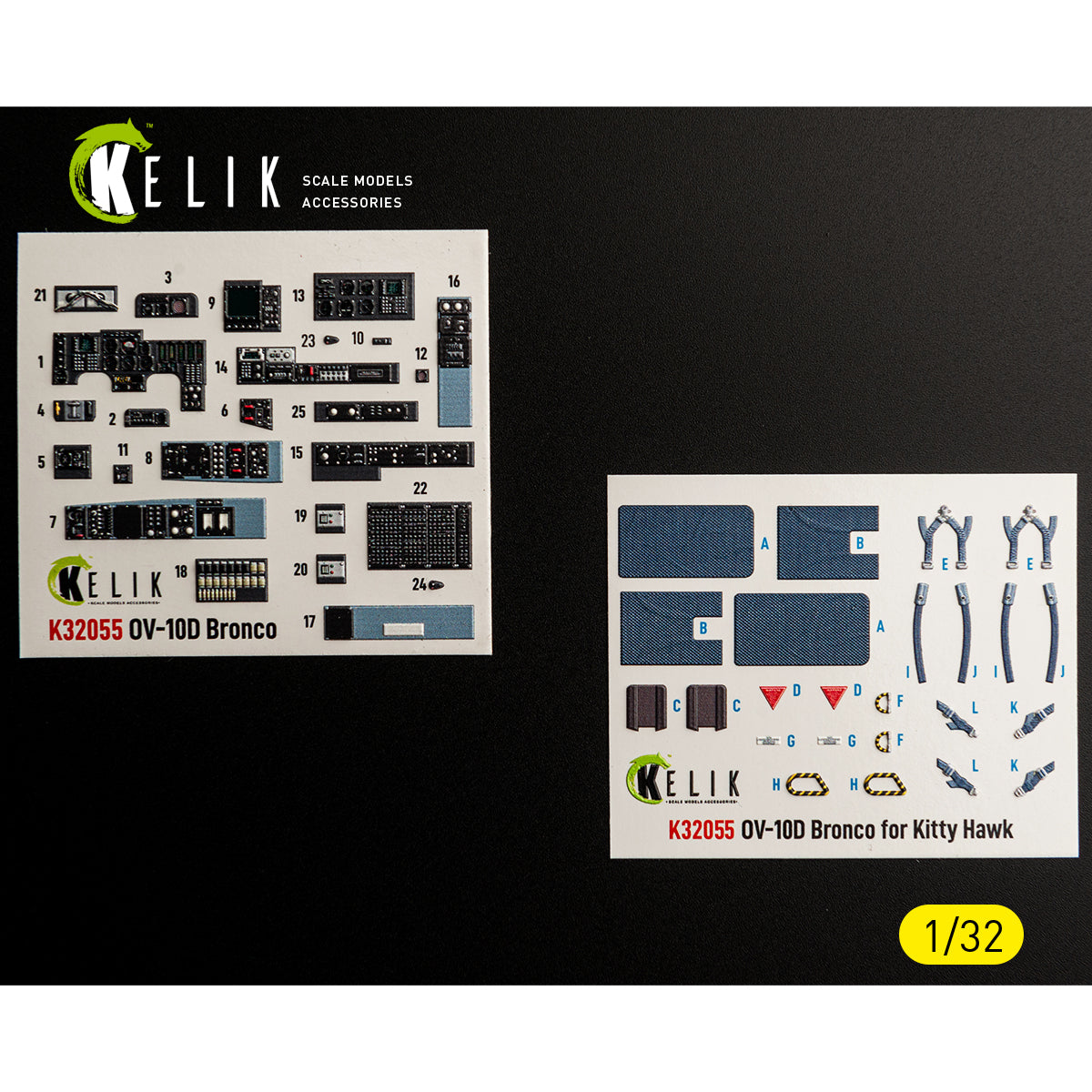 KELIK K32055 OV-10D Bronco - interior 3D decals for Kitty Hawk/Zimi models kit 1/32 – imagen 2