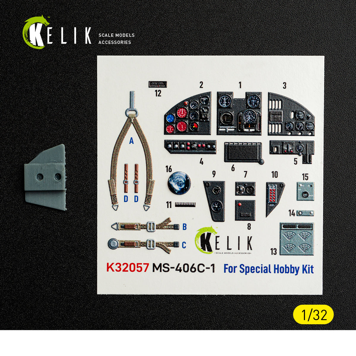 KELIK K32057 MS-406C-1 - interior 30 decals for Special Hobby kit 1/32 – imagen 2