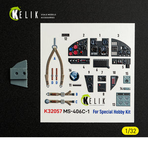 KELIK K32057 MS-406C-1 - interior 30 decals for Special Hobby kit 1/32 – imagen 2
